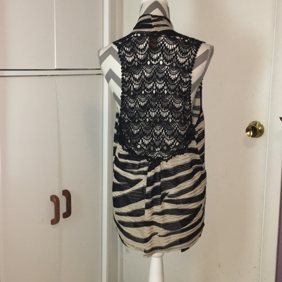 MULTIPLES | open front waterfall lace cardigan - Picture 4 of 5